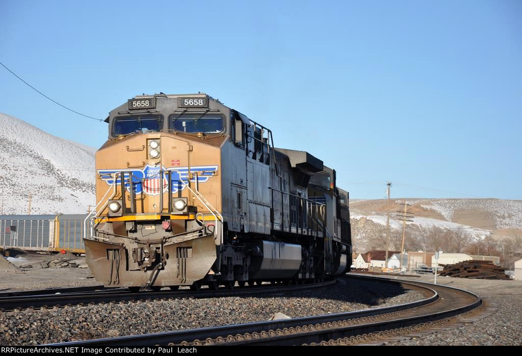 Eastbound vehicle train approaches crew change